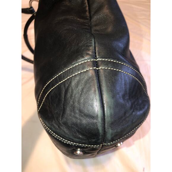 Vintage Coach Soho 5570 Large Carry All Bag Black Y2K Contrast Stitch Buckle - Picture 12 of 14